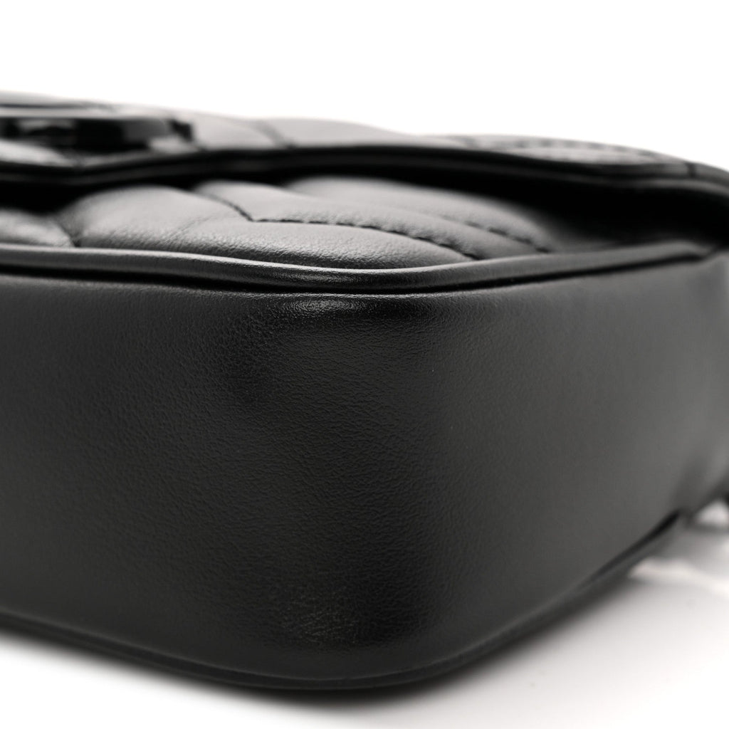 Calfskin Matelasse Monochrome GG Marmont Chain Belt Bag Black