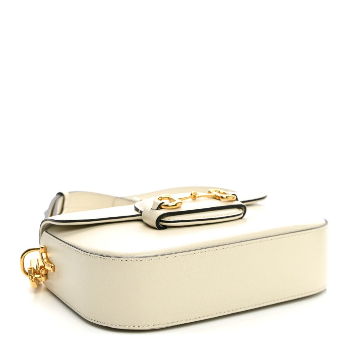 Azalea Calfskin Web Mini Horsebit 1955 Shoulder Bag Mystic White