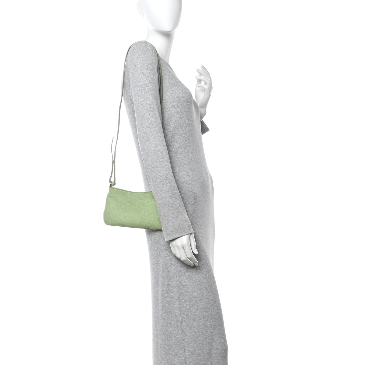 GG Grainy Calfskin Emblem Super Mini Shoulder Bag Sage Leaf