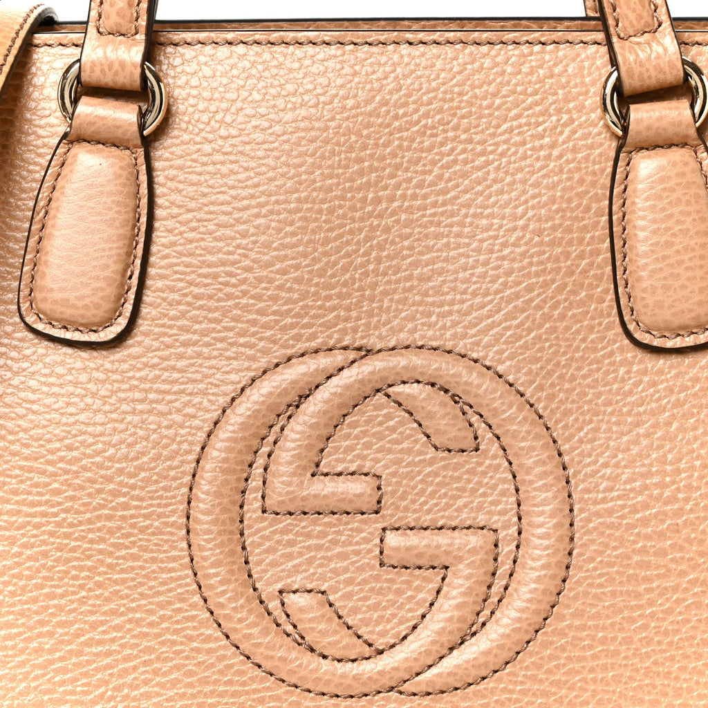 Dollar Calfskin Medium Soho Top Handle Satchel Camelia