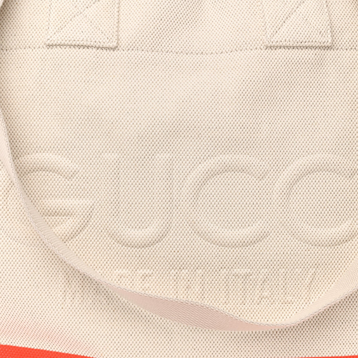 Canvas Logo Embossed Black Tote Natural Orange
