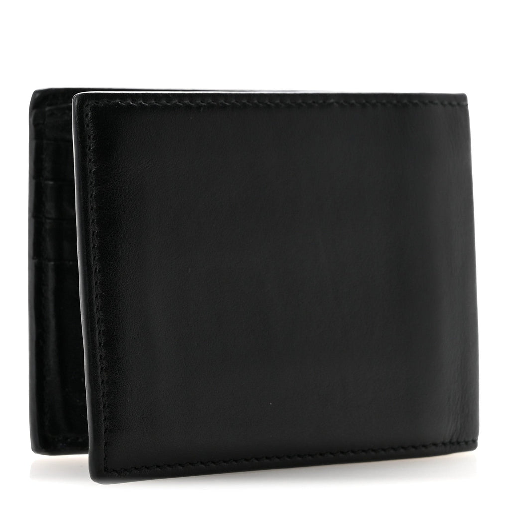 Plutone Calfskin Logo Bi-Fold Wallet Black
