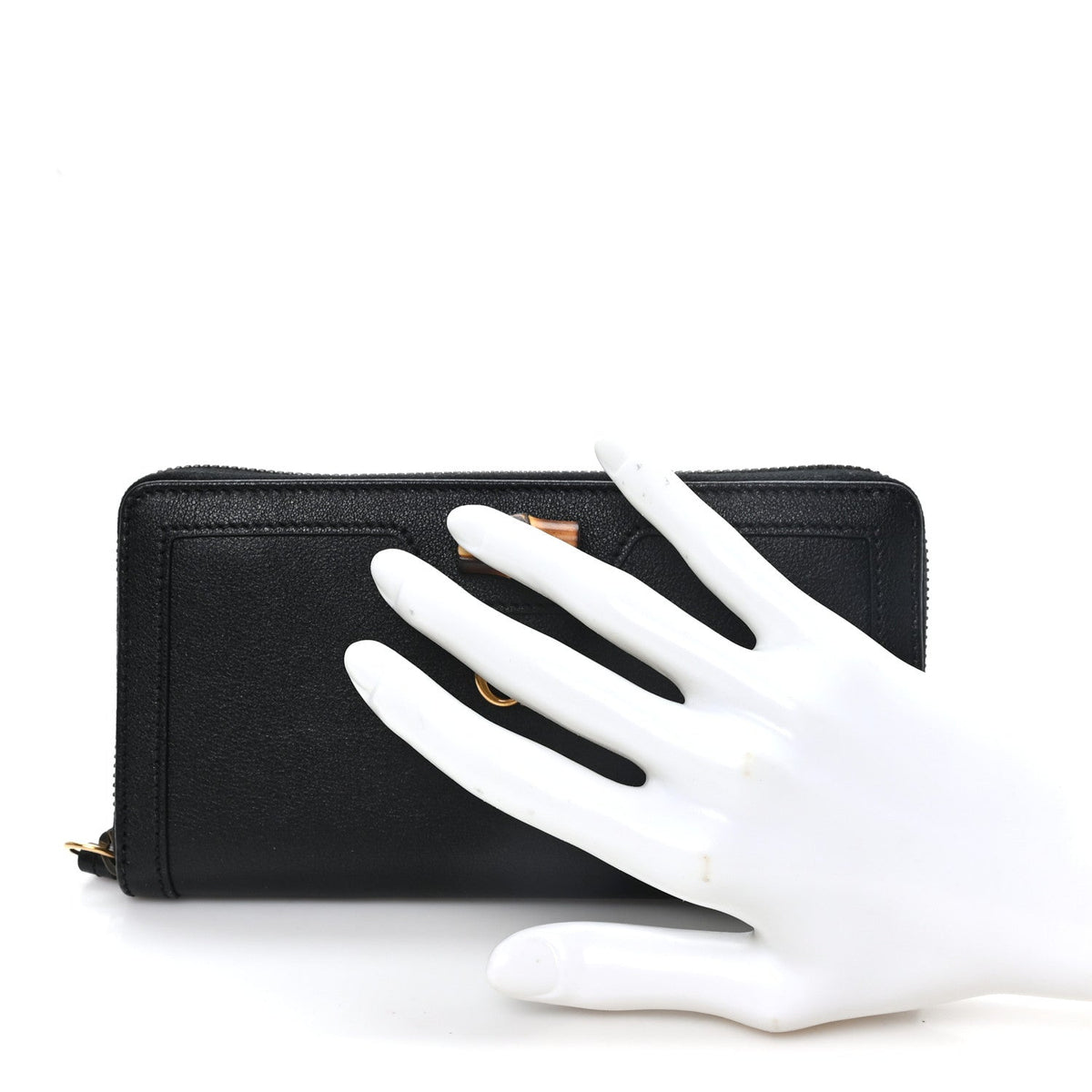 Wonka Grain Calfskin Diana Continental Wallet Black Black