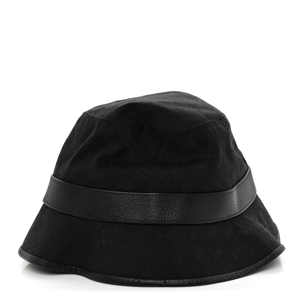 Monogram Textured Dollar Calfskin GG Jago Bucket Hat XL Black