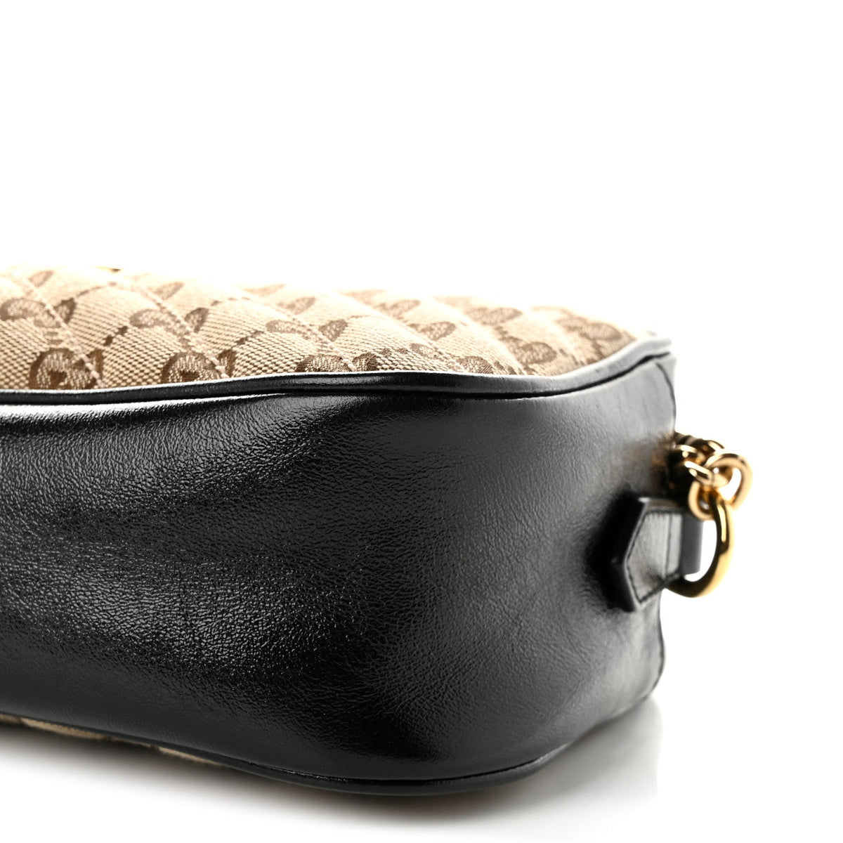 Monogram Matelasse Diagonal Small GG Marmont Chain Shoulder Bag Beige Black