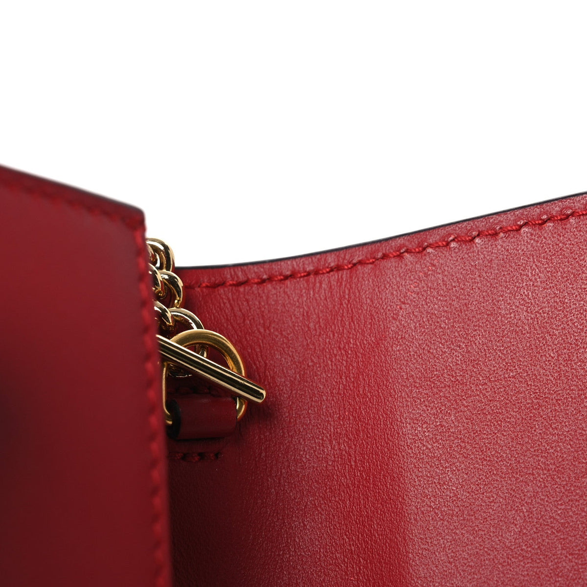 Calfskin Super Mini Sylvie Chain Shoulder Bag Hibiscus Red