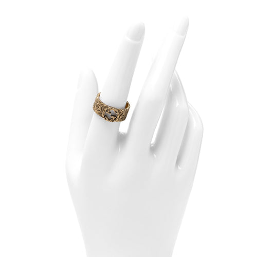 18K Yellow Gold Interlocking G Arabesque Ring 55 7.25