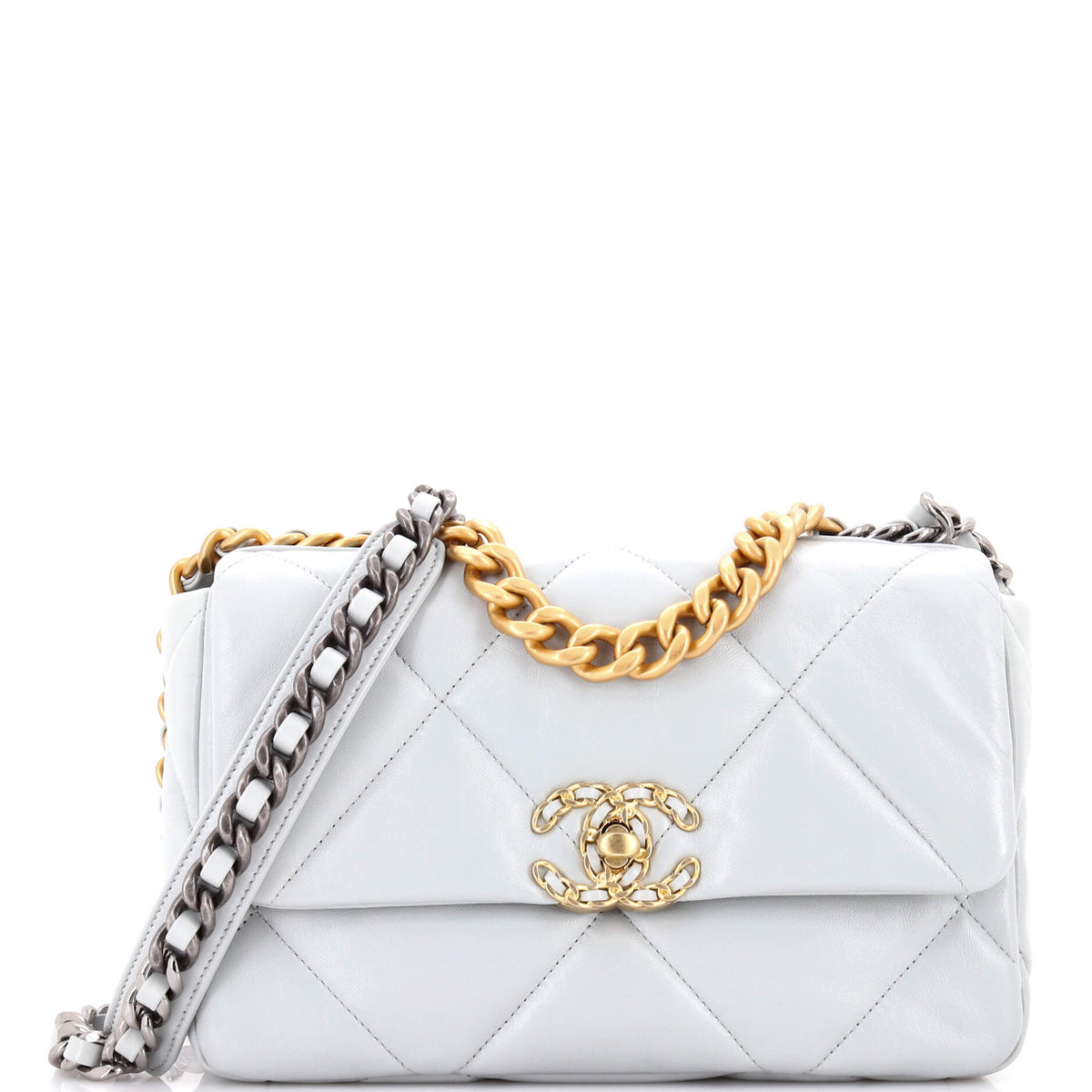 19 Flap Bag Quilted Leather Medium