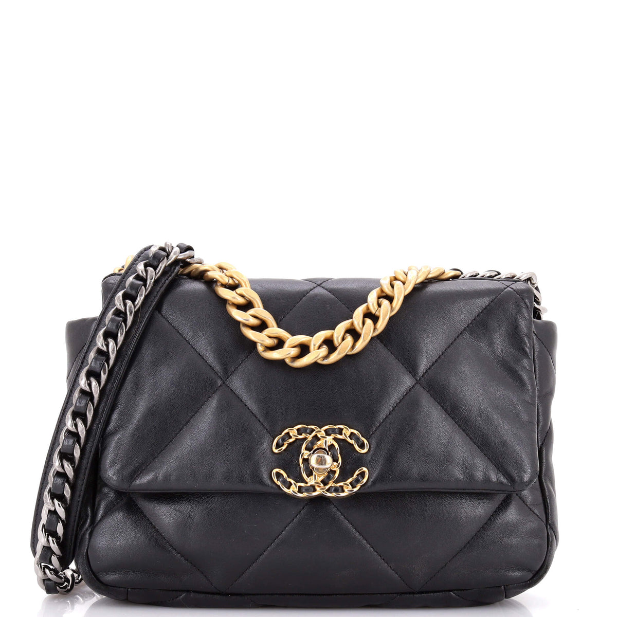 19 Flap Bag Quilted Leather Medium