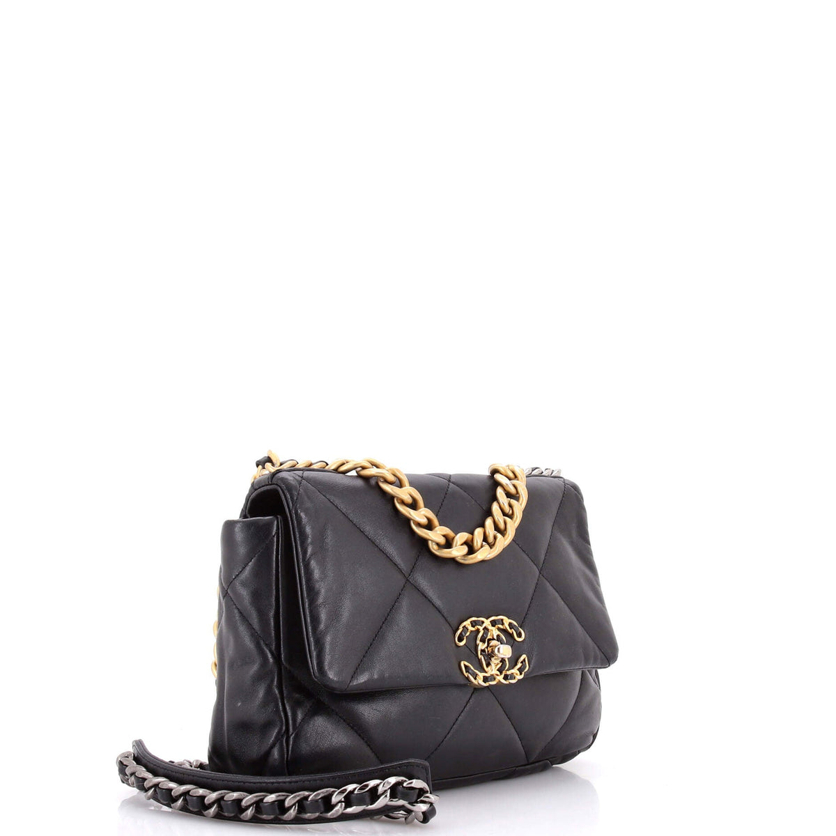 19 Flap Bag Quilted Leather Medium