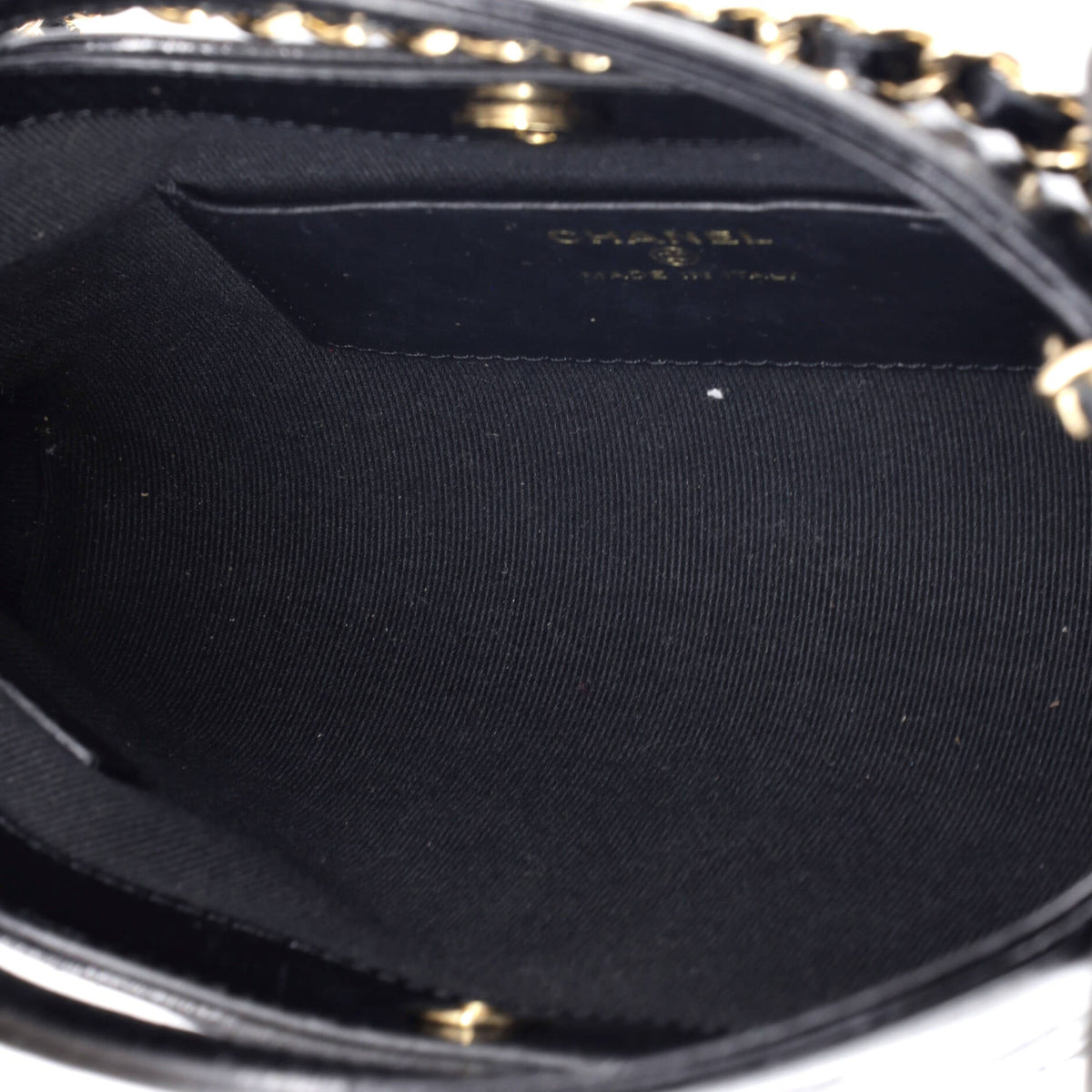 31 Shopping Bag Clutch with Chain Quilted Shiny Crumpled Calfskin Small
