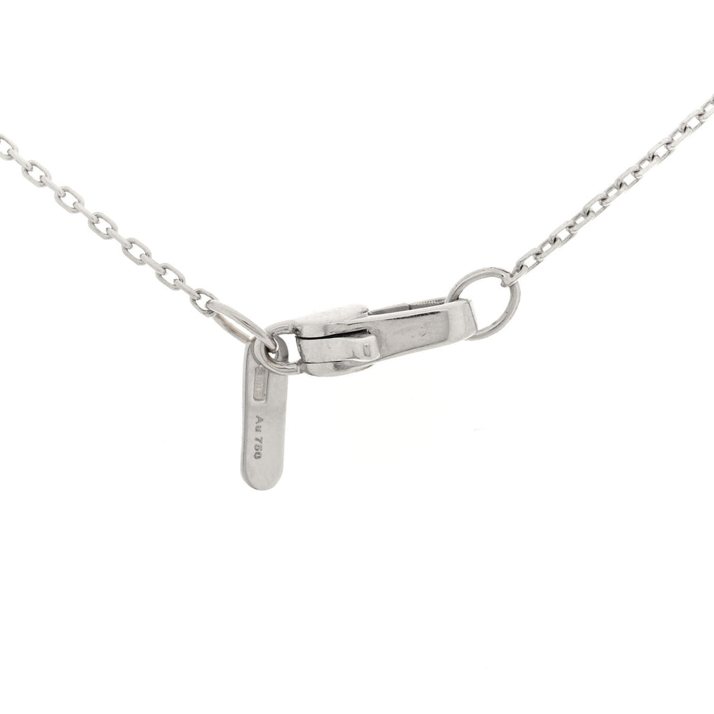 18K White Gold Diamond 10mm Icon Twirl Pendant Necklace