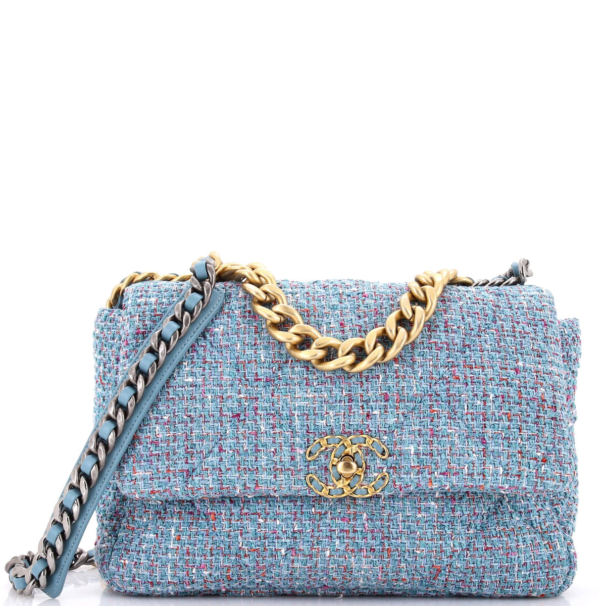 19 Flap Bag Quilted Tweed Medium