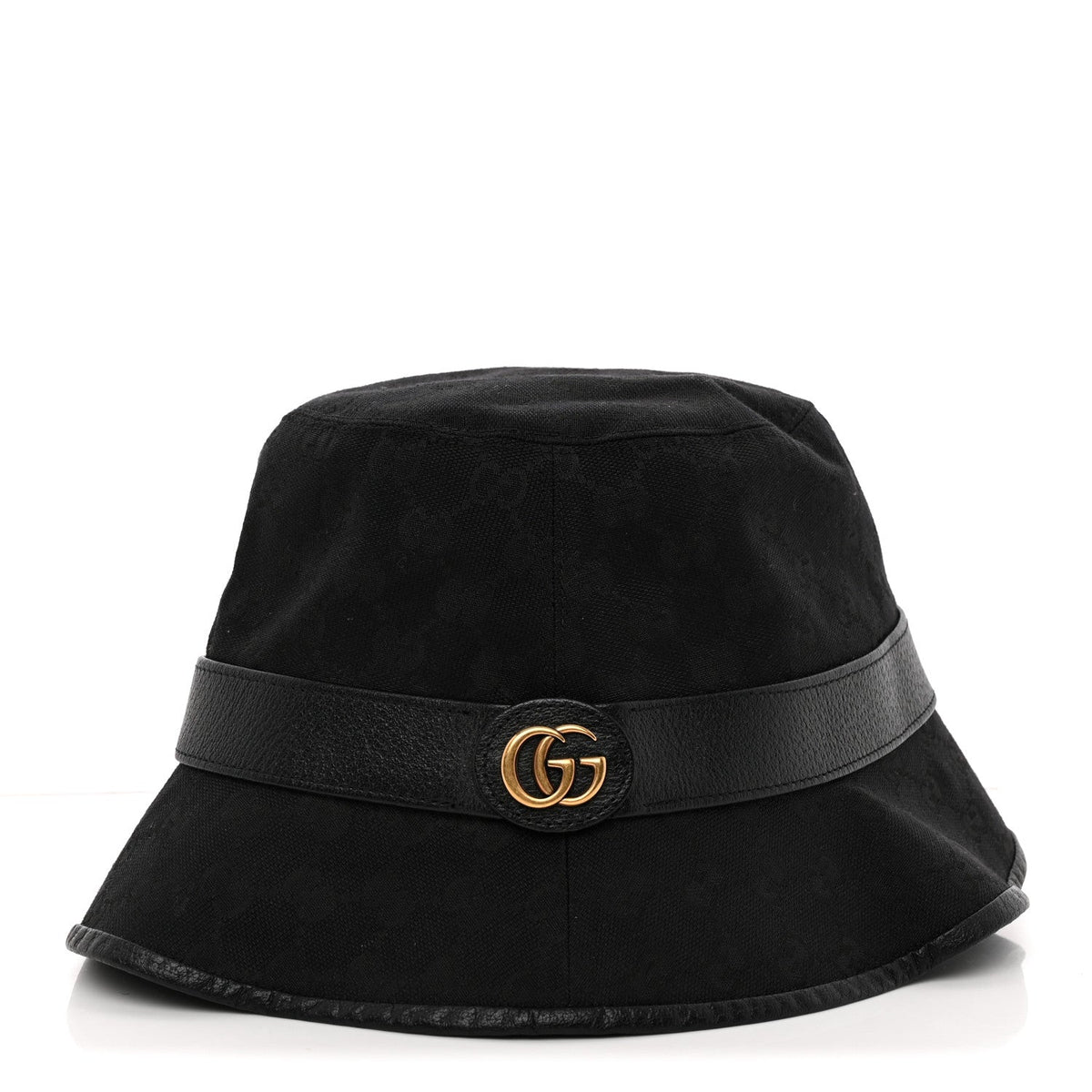 Monogram Textured Dollar Calfskin GG Jago Bucket Hat XL Black