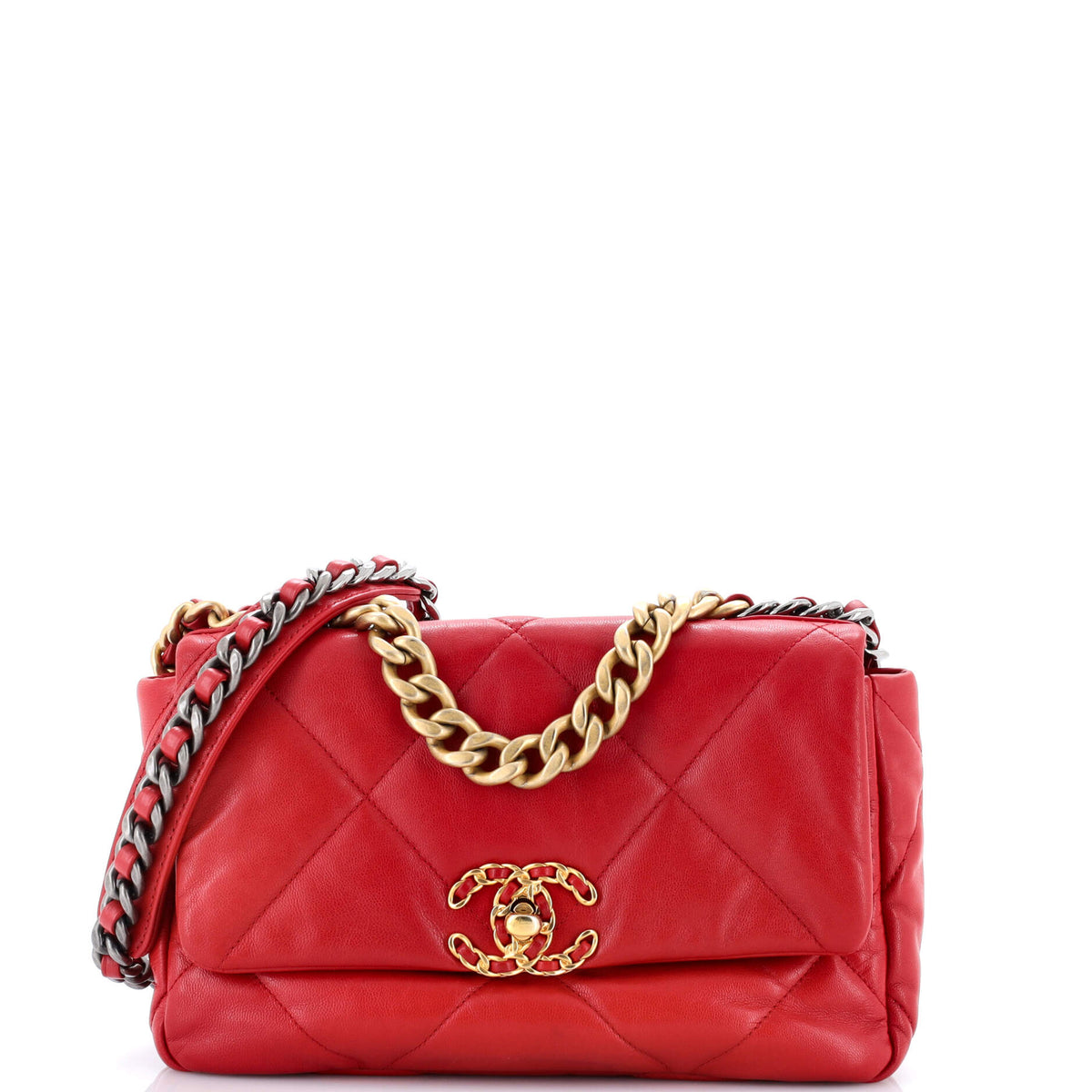 19 Flap Bag Quilted Leather Medium