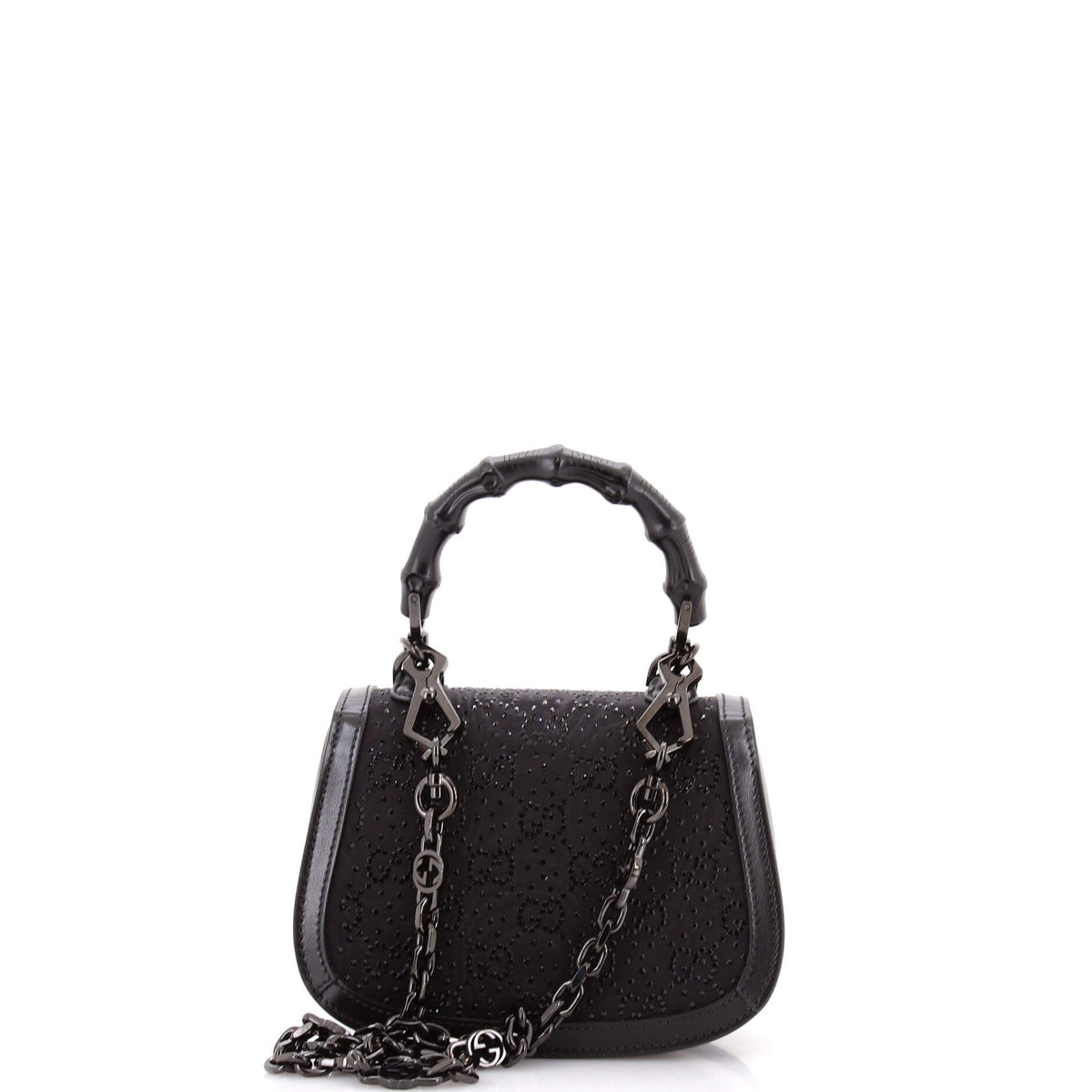 Bamboo 1947 Top Handle Bag Crystal Embellished GG Canvas Mini