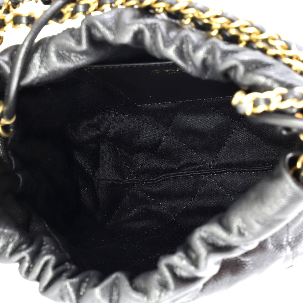 22 Chain Hobo Quilted Caviar Mini
