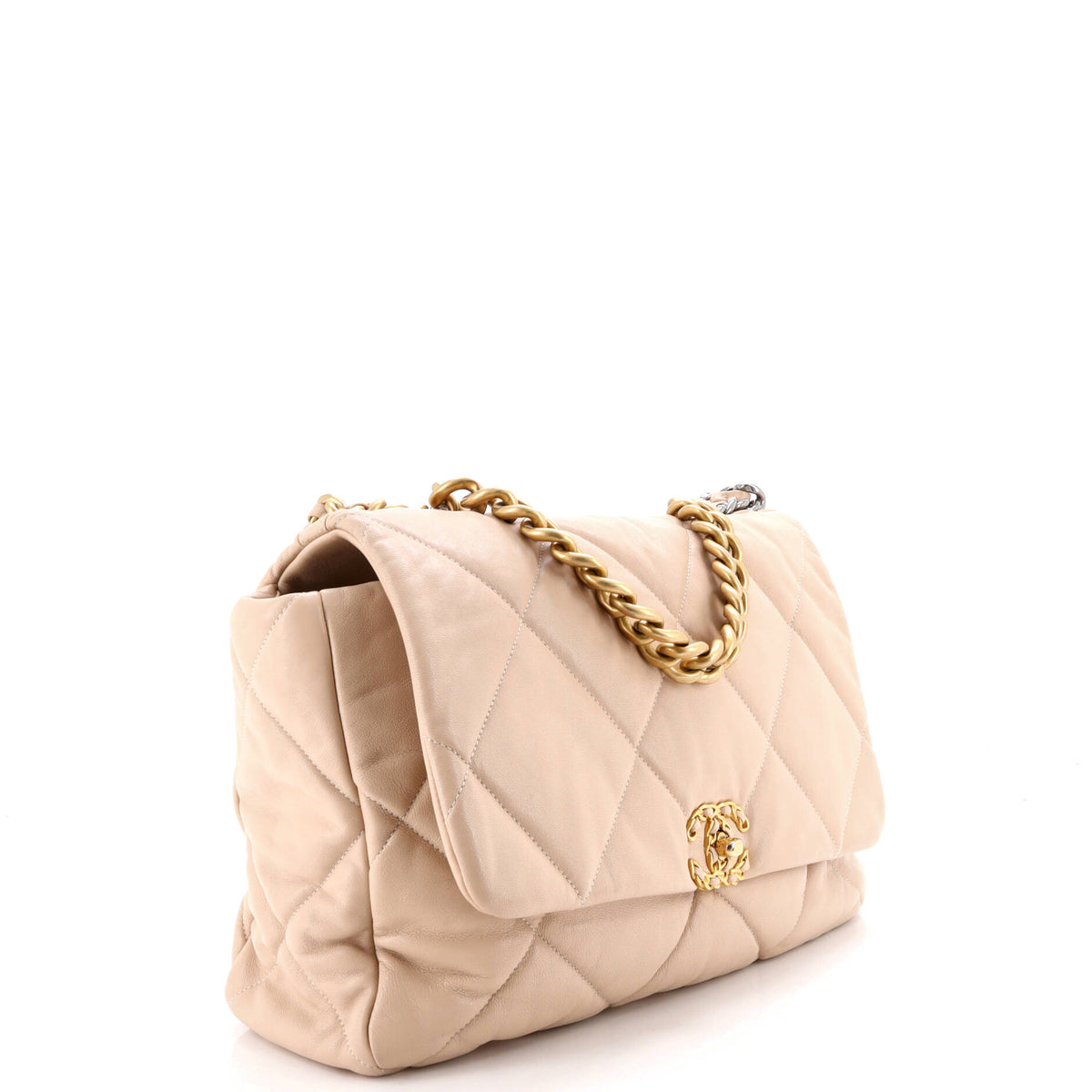19 Flap Bag Quilted Leather Large
