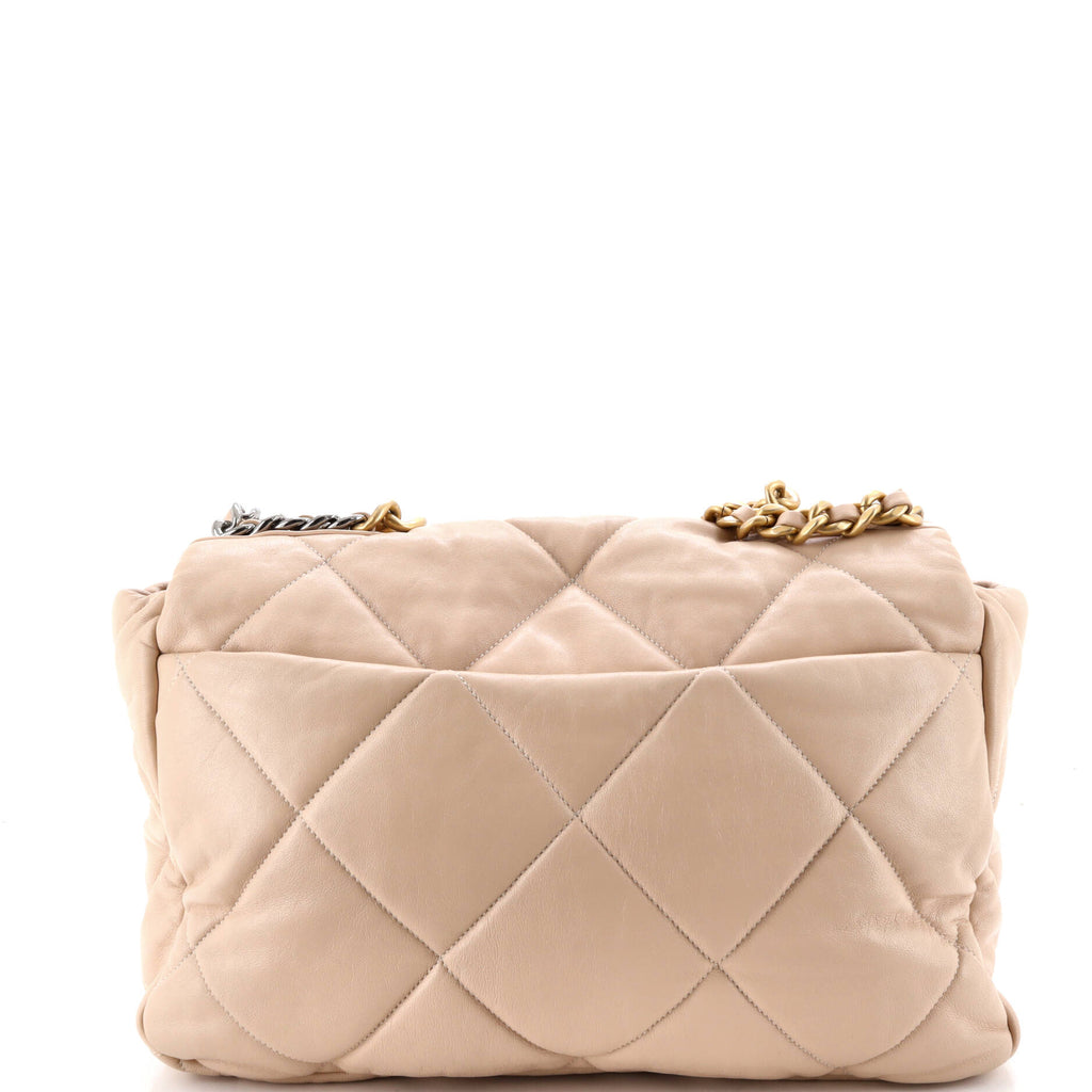 19 Flap Bag Quilted Leather Large