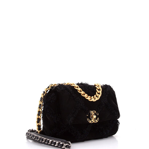 19 Flap Bag Quilted Velvet Medium