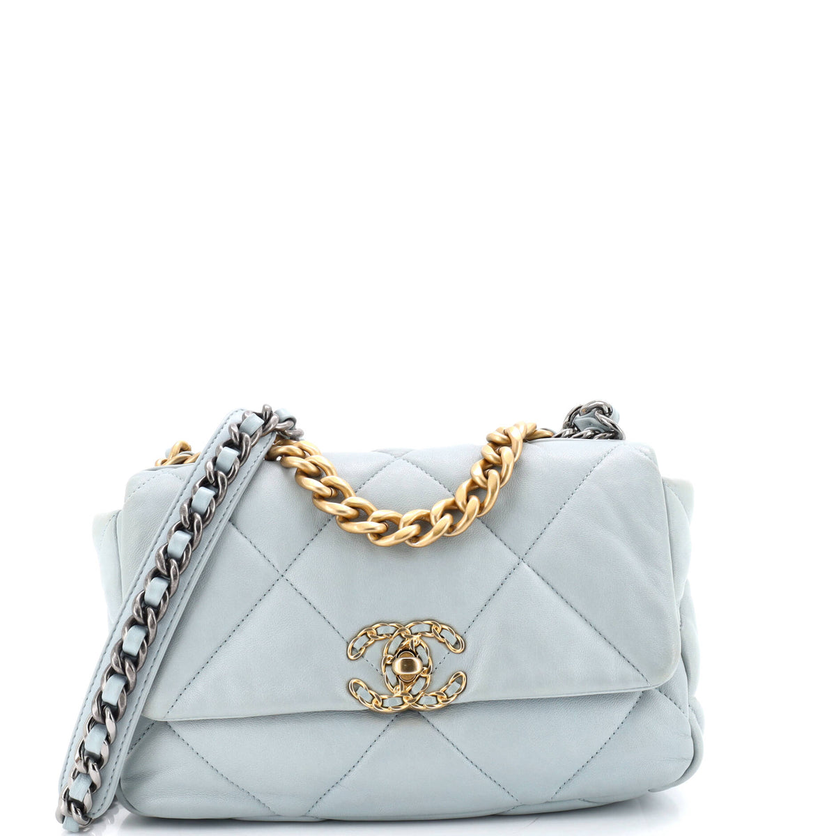 19 Flap Bag Quilted Leather Medium