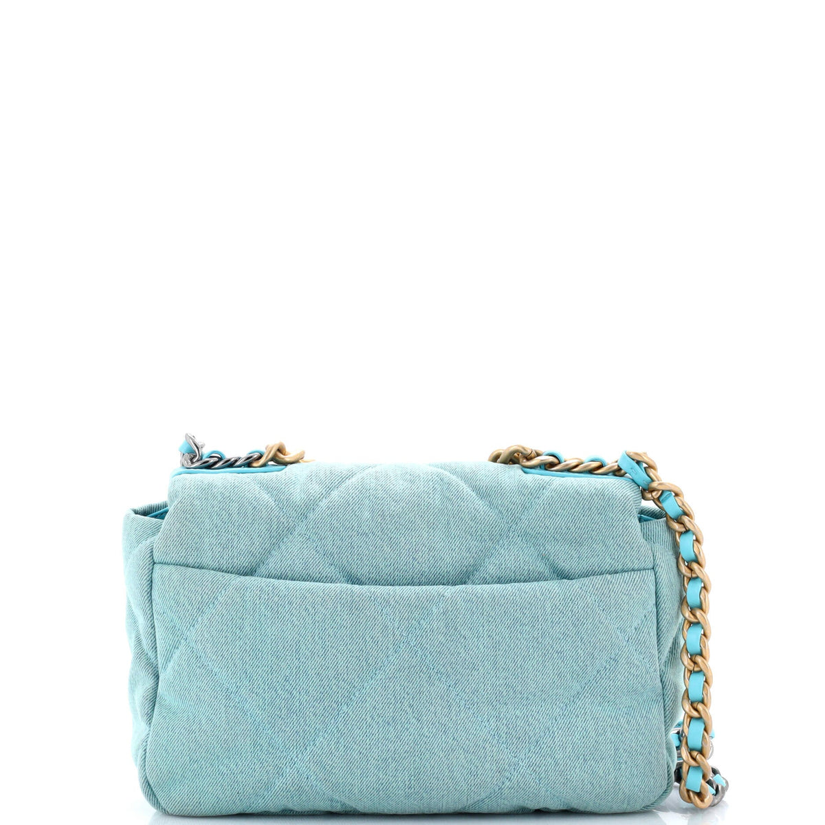 19 Flap Bag Quilted Denim Medium