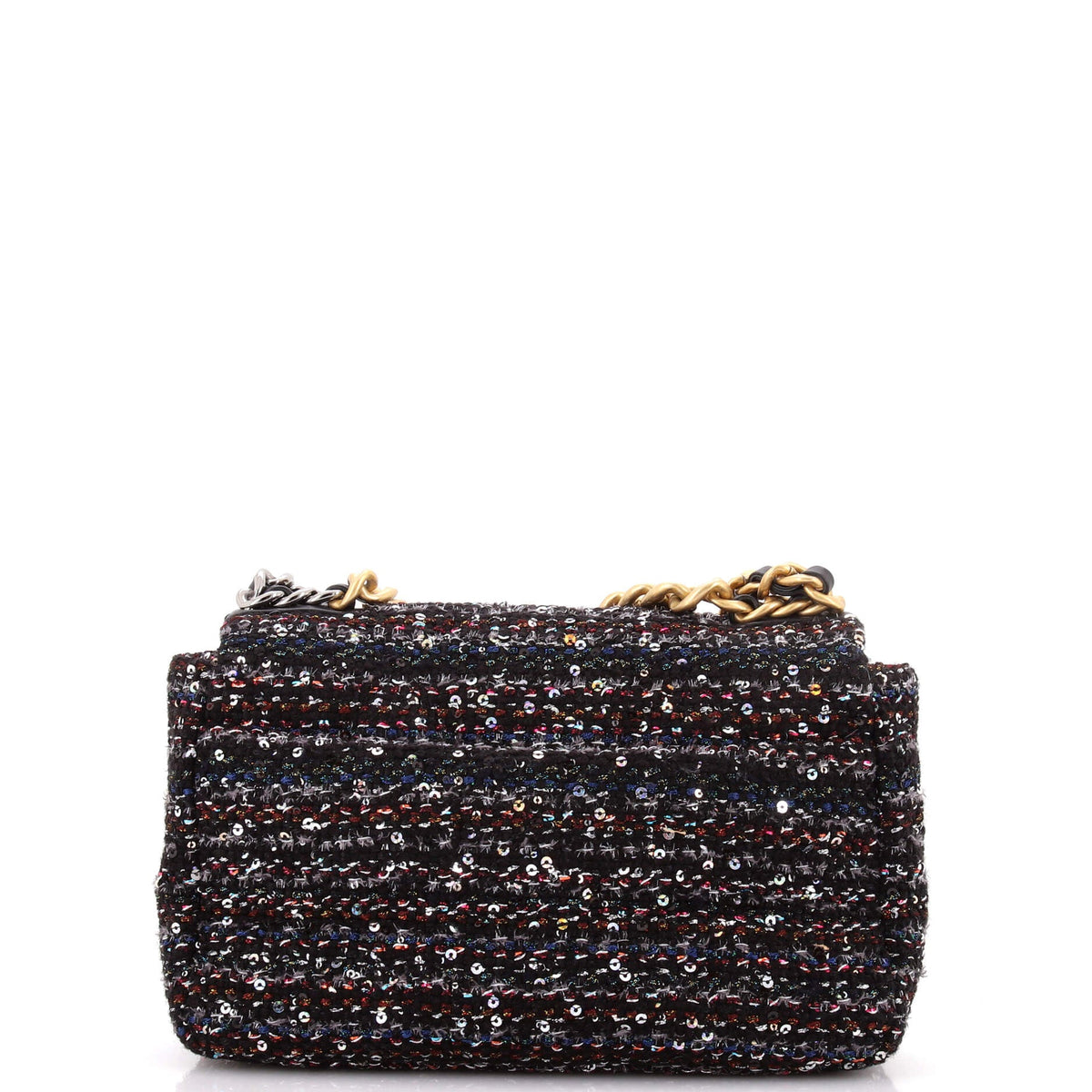 19 Flap Bag Quilted Tweed and Sequins Medium