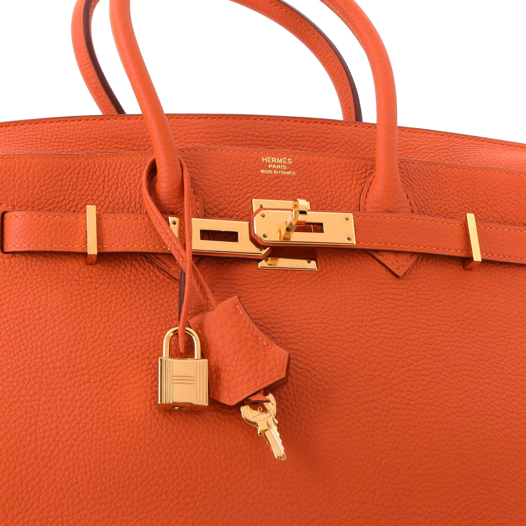 Birkin Handbag Orange H Togo with Gold Hardware 30