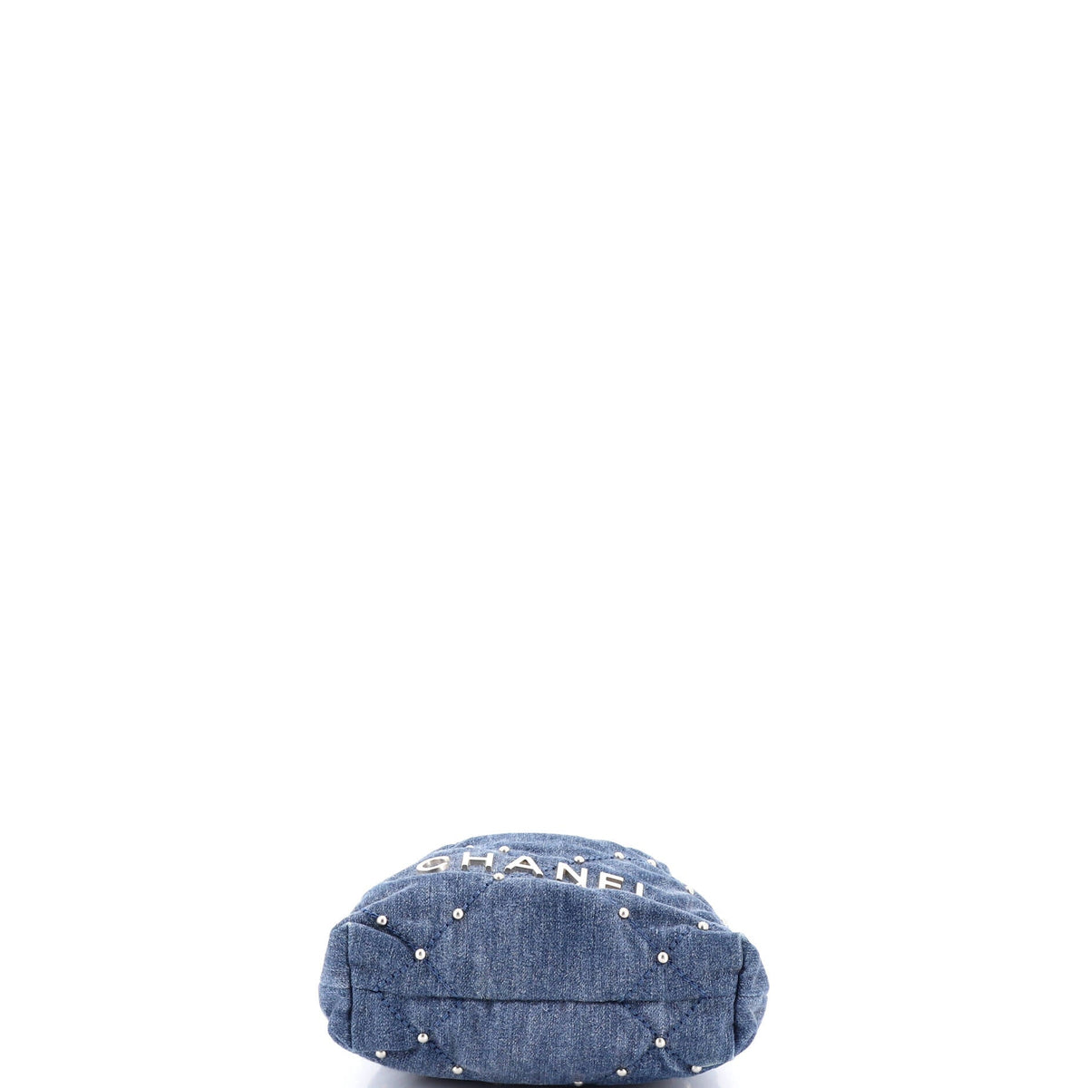 22 Chain Hobo Quilted Studded Denim Mini
