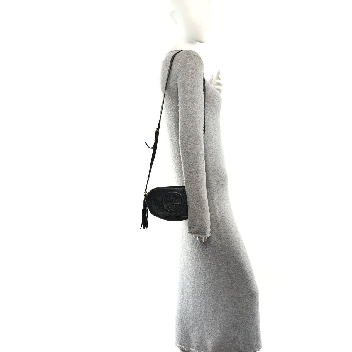 Pebbled Calfskin Mini Soho Disco Bag Black