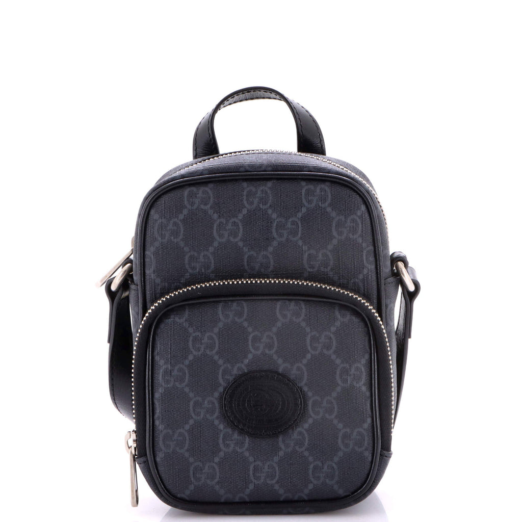 Interlocking G Patch Top Handle Crossbody Bag GG Coated Canvas Mini