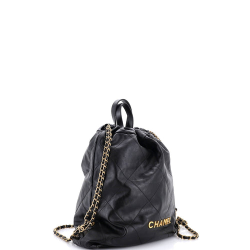 22 Chain Backpack Quilted Calfskin Large