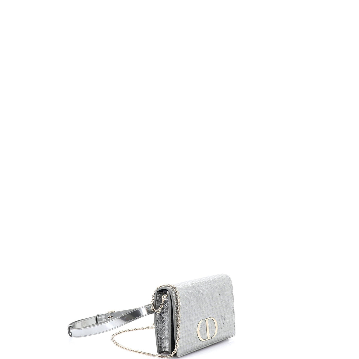30 Montaigne 2-in-1 Pouch Micro Cannage Metallic Calfskin