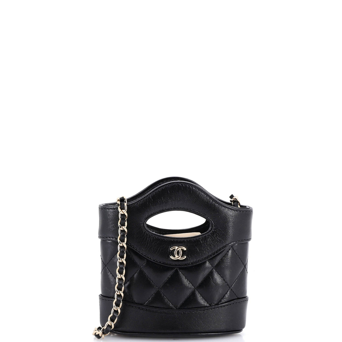 31 Shopping Bag Clutch with Chain Quilted Calfskin Nano