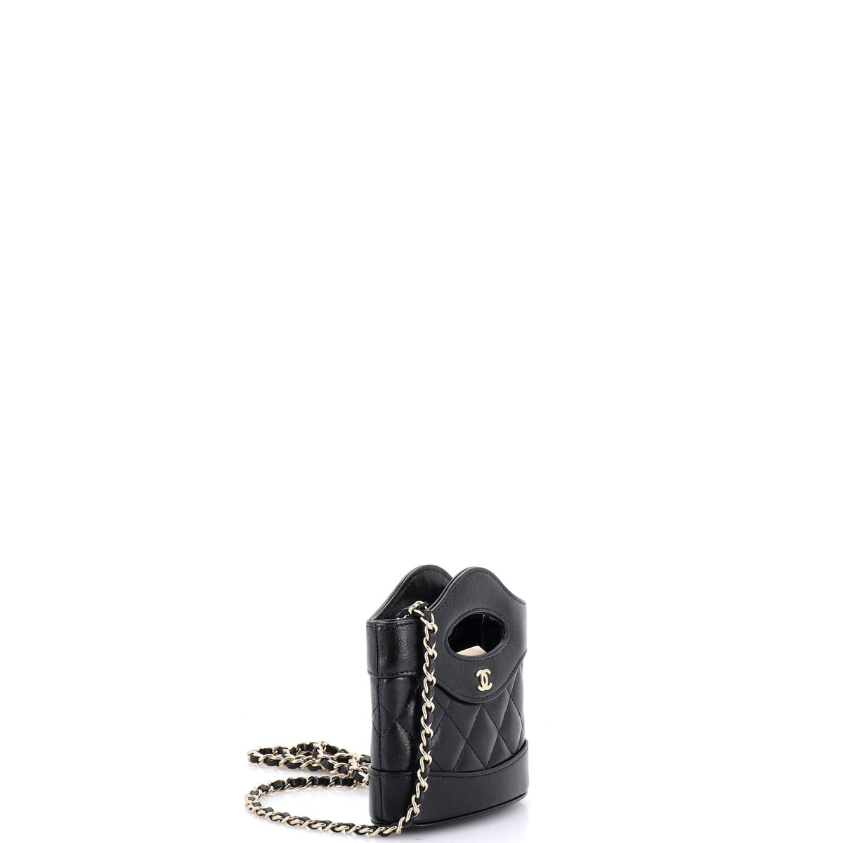 31 Shopping Bag Clutch with Chain Quilted Calfskin Nano