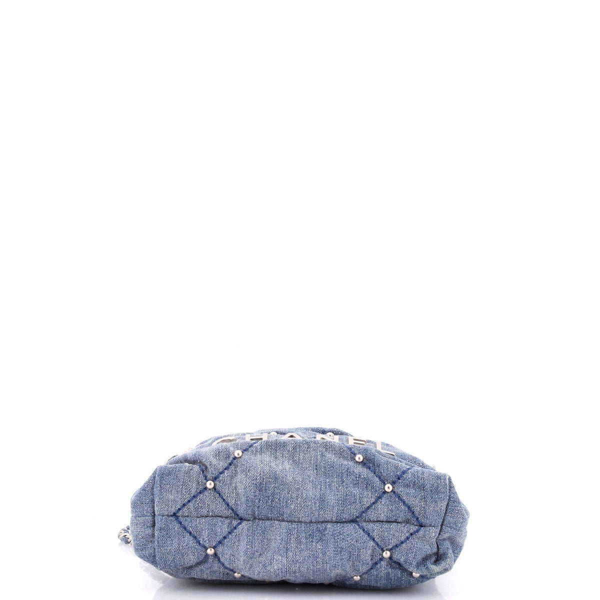 22 Chain Hobo Quilted Studded Denim Mini