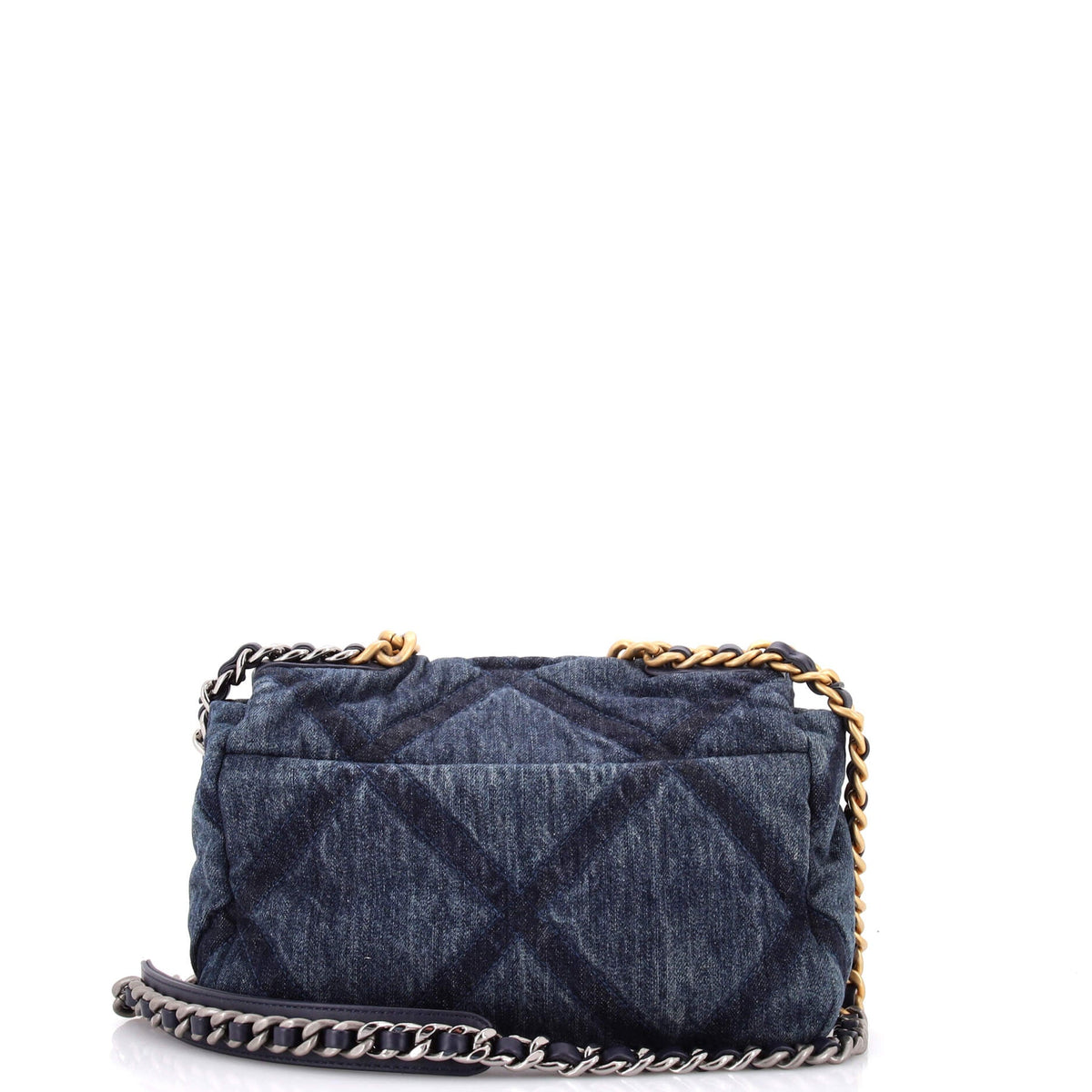 19 Flap Bag Quilted Denim Medium