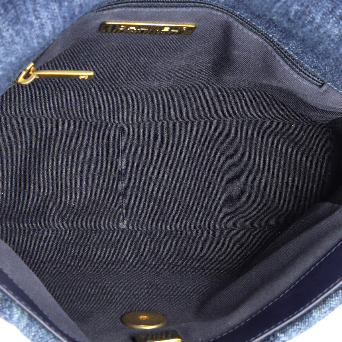 19 Flap Bag Quilted Denim Medium