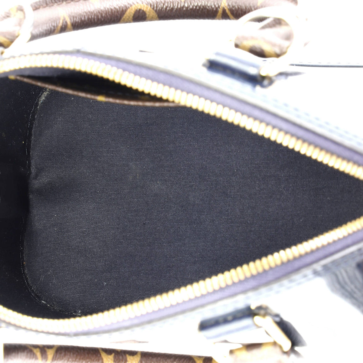 Alma Handbag Vernis with Monogram Canvas BB