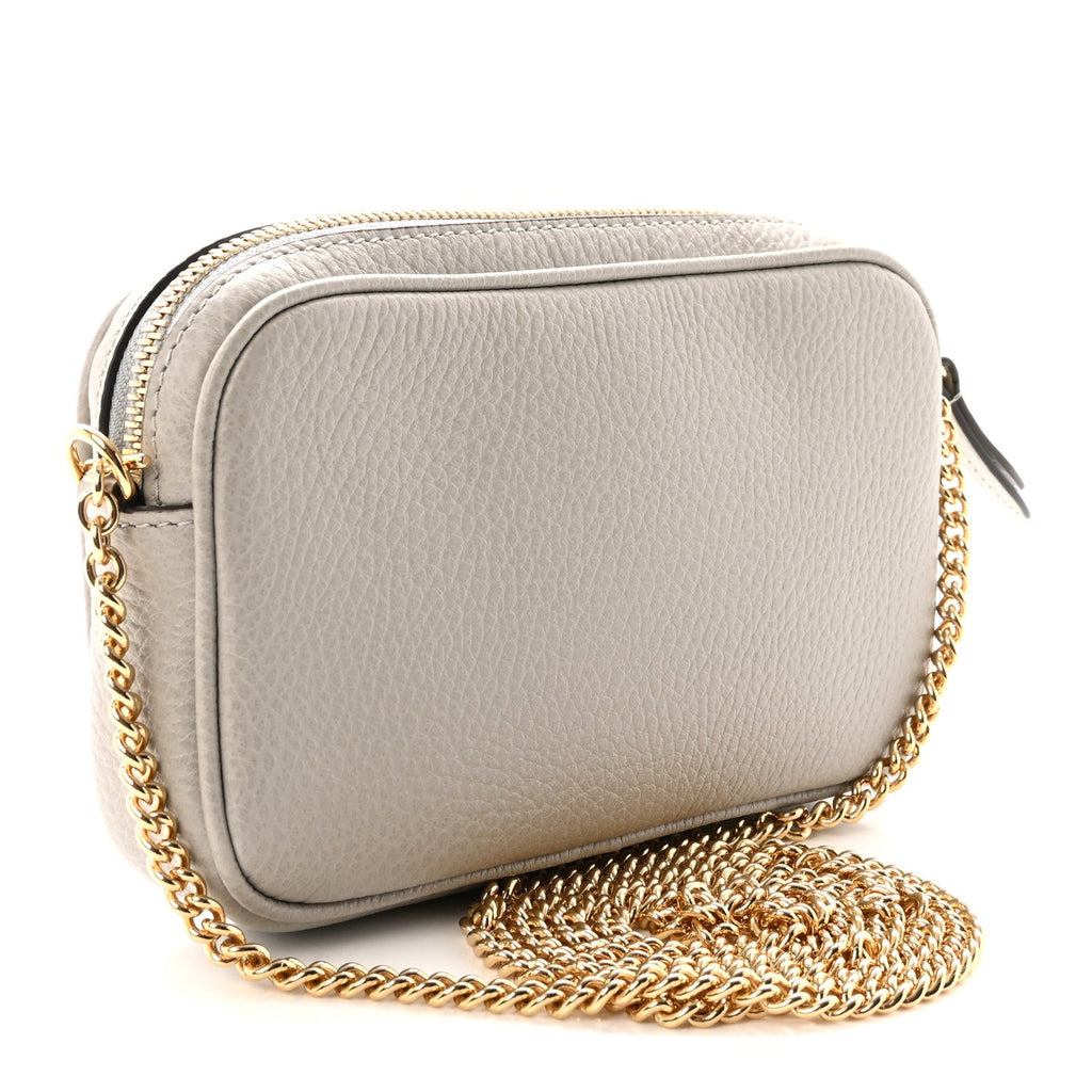 Dollar Calfskin Super Mini GG Marmont Chain Shoulder Bag Deep Grey