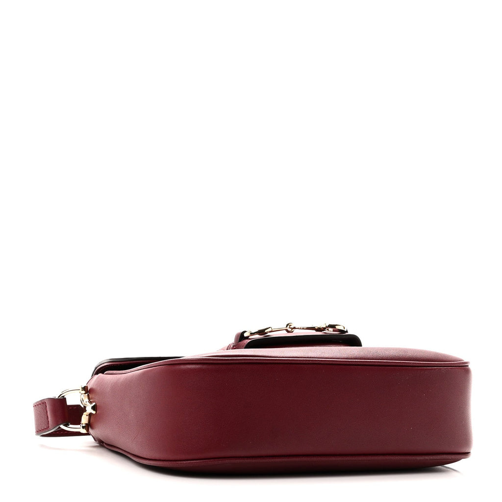 Arabella Calfskin Horsebit 1955 Shoulder Bag Rosso Ancora