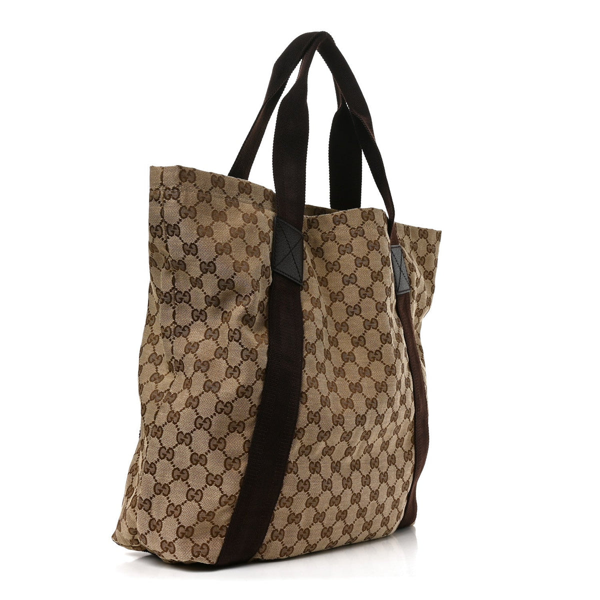 GG Monogram Medium Handle Vertical Tote Bag Dark Brown