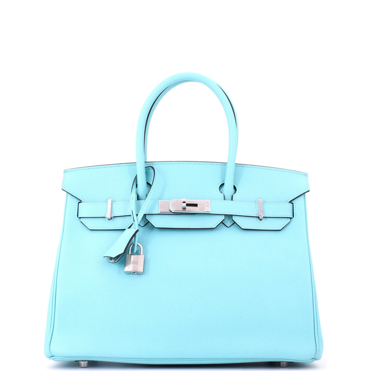 Birkin Handbag Bleu Atoll Epsom with Palladium Hardware 30