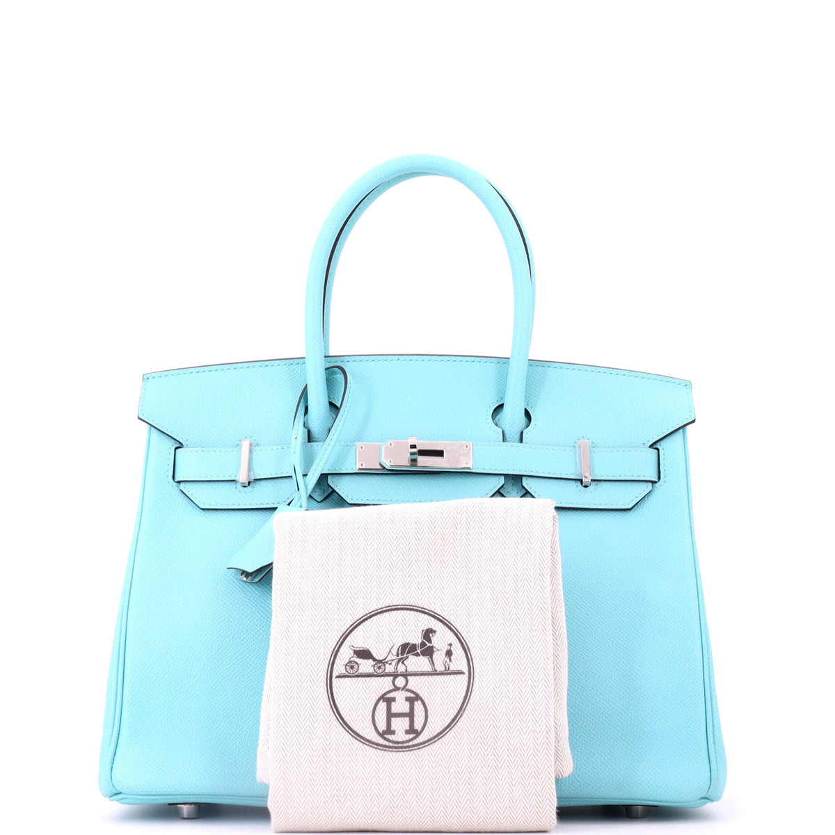 Birkin Handbag Bleu Atoll Epsom with Palladium Hardware 30