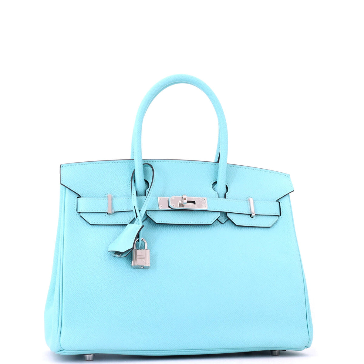 Birkin Handbag Bleu Atoll Epsom with Palladium Hardware 30
