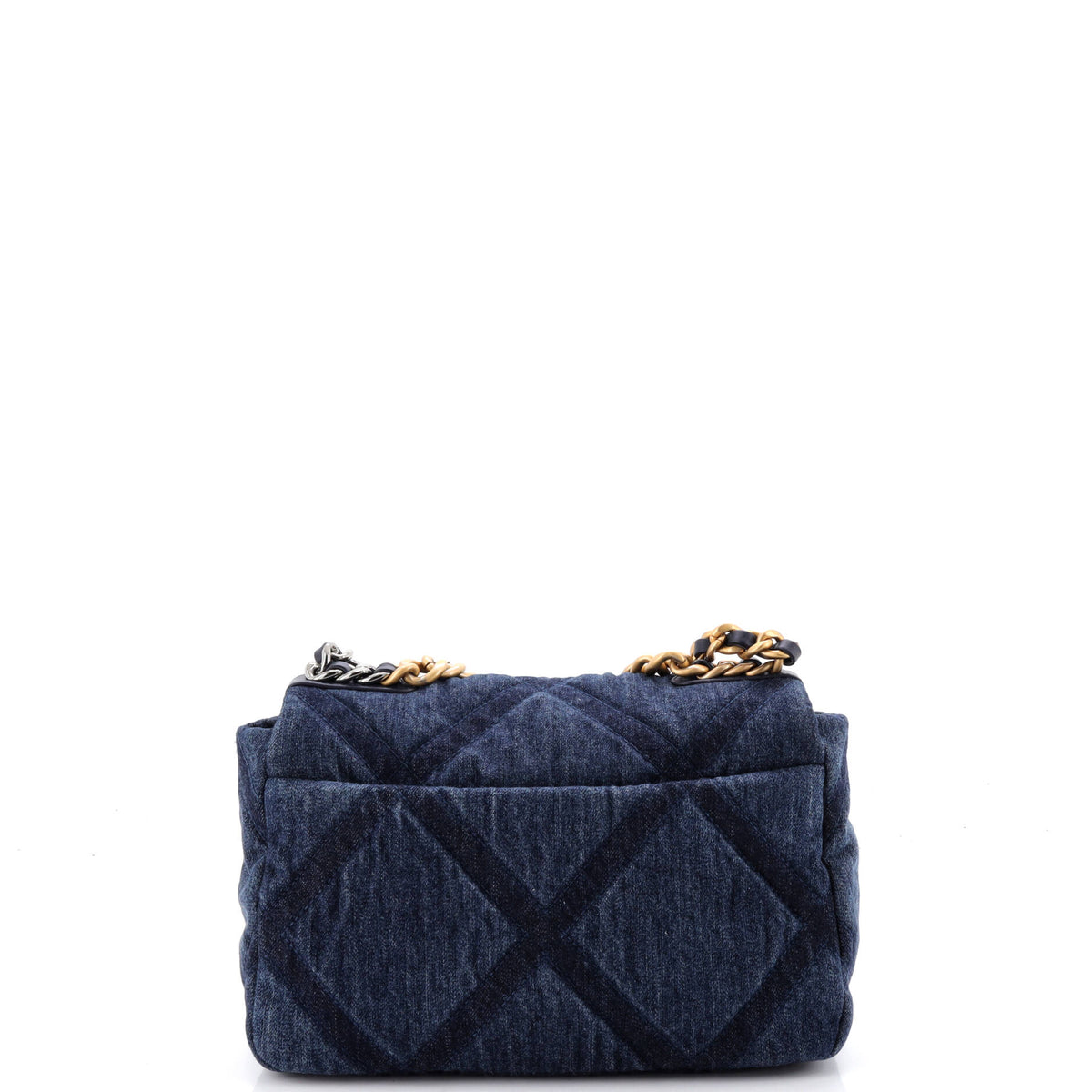 19 Flap Bag Quilted Denim Medium