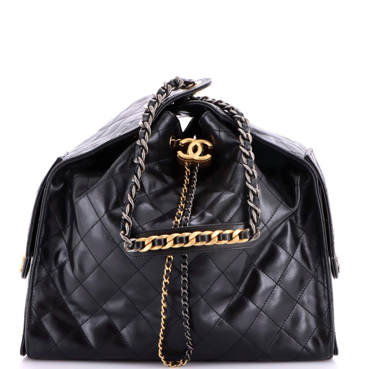 25 Hobo Bag Quilted Shiny Crumpled Calfskin Medium