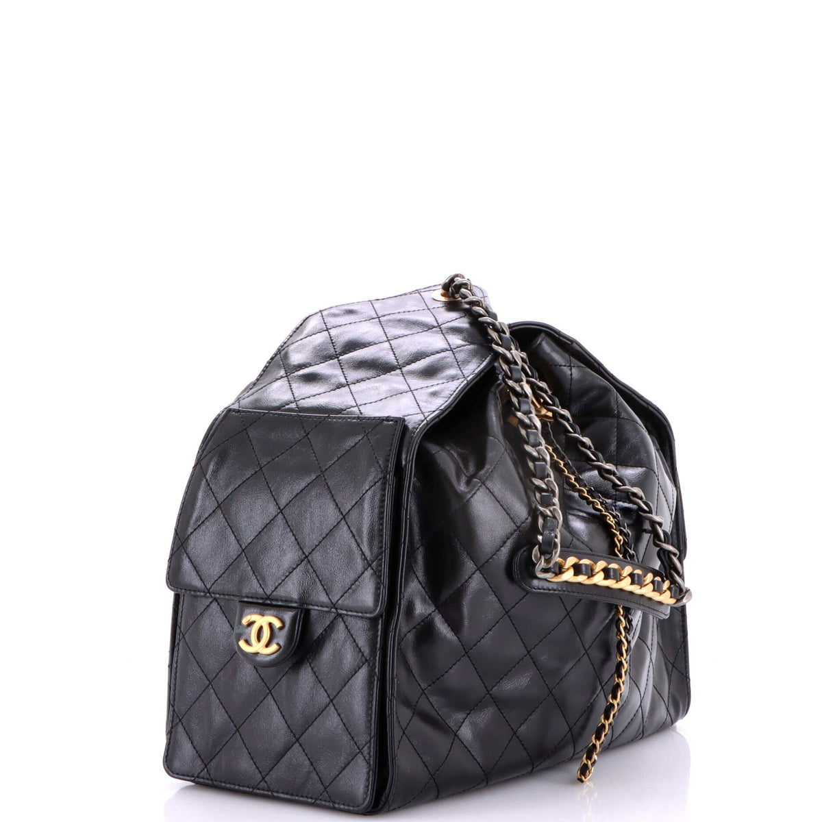 25 Hobo Bag Quilted Shiny Crumpled Calfskin Medium