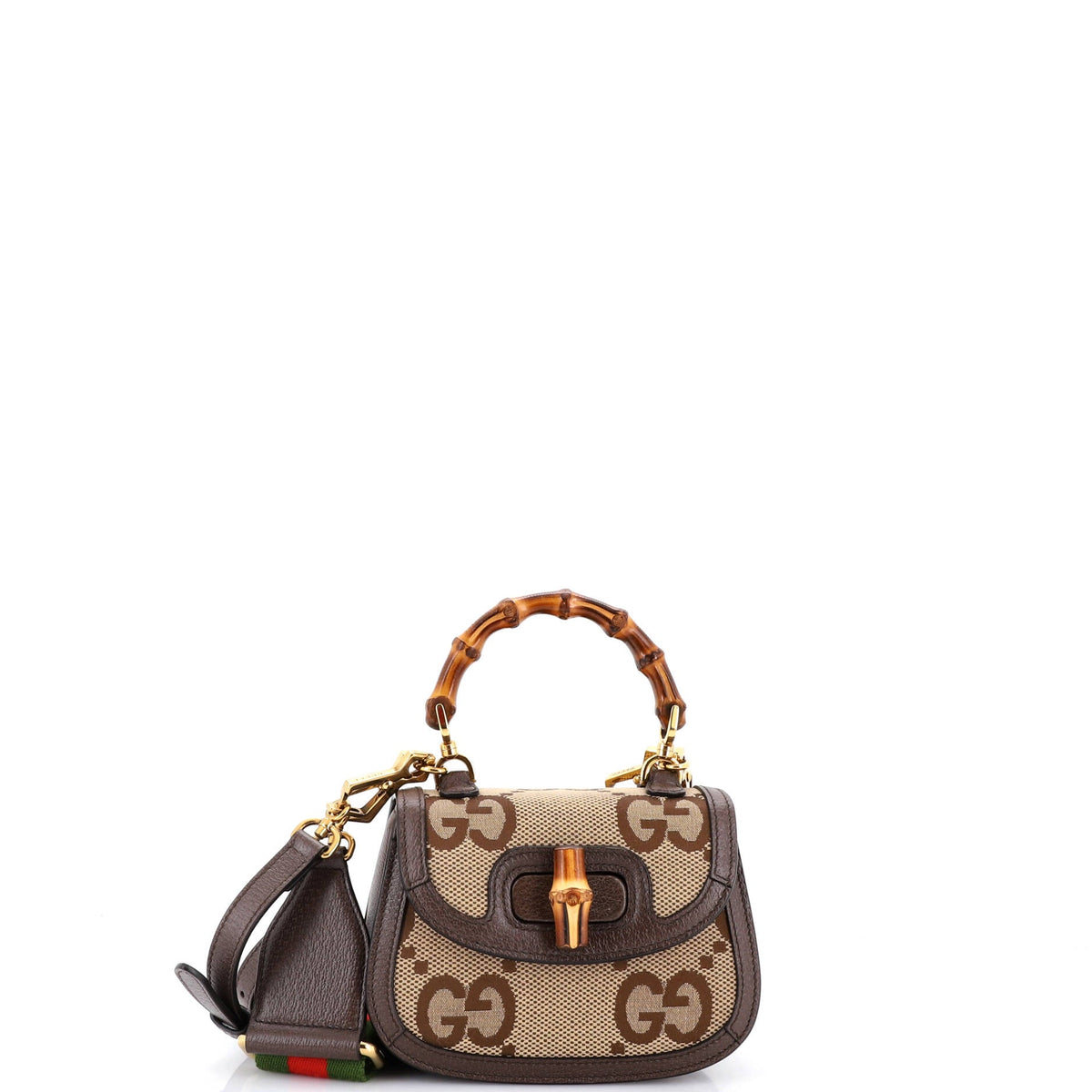 Bamboo 1947 Top Handle Bag Jumbo GG Canvas Mini