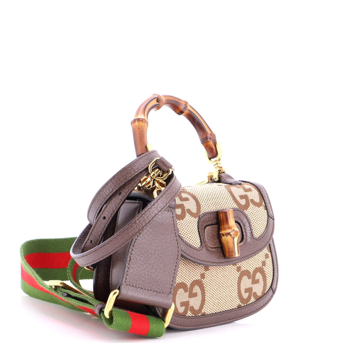 Bamboo 1947 Top Handle Bag Jumbo GG Canvas Mini